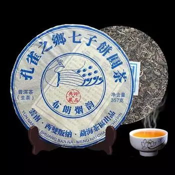 12-летний чай Юньнань Пуэр Необработанный чай Мэнхай Семь Сынов Кейк Браун Маунтин 357 г