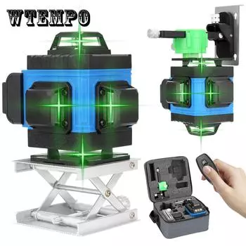 12 линий 3D зеленый лазерный уровень самовыравнивающийся 360 градусов горизонтальные и вертикальные перекрестные линии зеленая лазерная линия