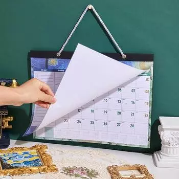 12 листов 2025 года красочный ежемесячный настенный календарь Радужный еженедельный планировщик для ежедневной проверки знаний подвесной календарь для школы B