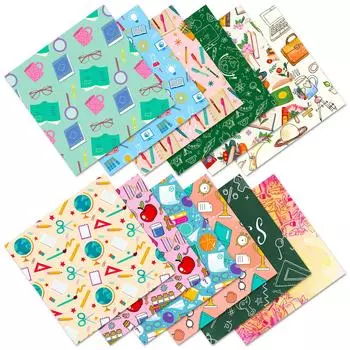 12 листов/упаковка Бумага для липких заметок ко Дню учителя, Бумага для материалов для фона для ручного учета 15*15CM