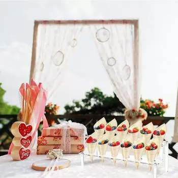 12-луночный акриловый держатель для десерта в рожке для мороженого, демонстрационная стойка для вечеринки, полка с 100-дюймовым демонстрационным стендом для свадебной вечеринки, обеда