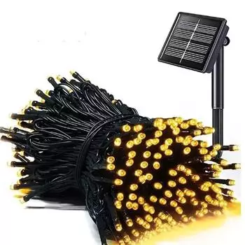 12 м 100 светодиодов наружные светодиодные солнечные гирлянды водонепроницаемые гирлянды на солнечных батареях 8 режимов сад свадебное украшение 12M-100LED