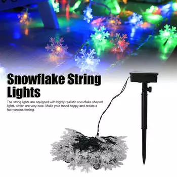 12 м светодиодные гирлянды на солнечных батареях, снежинки, водонепроницаемые, мигающие огни для рождественской вечеринки, сада, патио