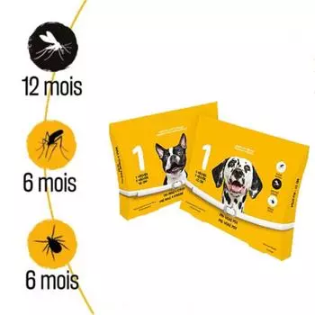 12 месяцев, белый, ошейник против паразитов, против блох, против клещей, против лейшманиоза, для маленьких и средних собак One Size