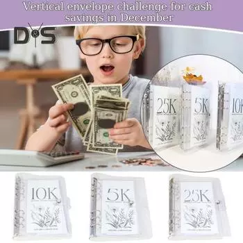 12-месячные конверты, папка-переплет «Денежные сбережения», 100 конвертов, ежемесячная накопительная денежная книга, набор для переплета «Денежные конверты», набор для переплета «Денежные сбережения» A