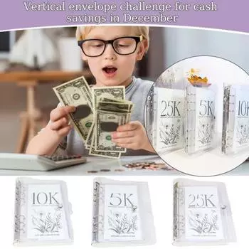 12-месячные конверты, папка-переплет «Денежные сбережения», 100 конвертов, ежемесячная накопительная денежная книга, набор для переплета «Денежные конверты», набор для переплета «Денежные сбережения» B