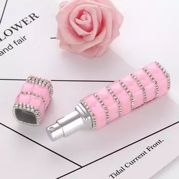 12 мл инкрустированный бриллиантами флакон для духов распылитель стеклянные пустые косметические контейнеры флаконы для образцов мини многоразовый распылитель для макияжа розовый