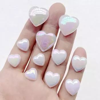 12 мм, 14 мм и 20 мм, блестящий белый цвет AB, акриловые стразы в форме сердца, сделай сам, изготовление ювелирных изделий, серьги, шпилька, подарочное украшение, плоская задняя часть 12mm 60pcs