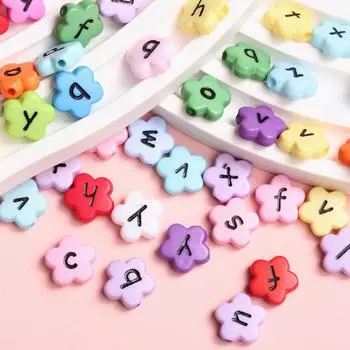 12 мм 150 шт. аксессуары цветочные буквы акриловые свободные бусины DIY изготовление ювелирных изделий ожерелье браслет кулон оптовая продажа