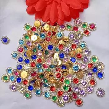 12 мм двухслойные бриллиантовые подсолнухи ручной работы аксессуары для волос своими руками озеро синий