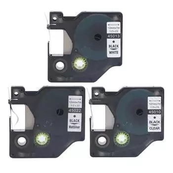 12 мм лента для этикеток сменная 23,0 фута длиной водонепроницаемая высоколаминированная лента для этикеток для теста Black On White Background