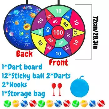 12 мячей для детей, липкий мяч, доски для дротиков, мяч-мишень, детские игрушки, набор для спорта в помещении, игра в мяч-присоску, семейная спортивная вечеринка One Size красный