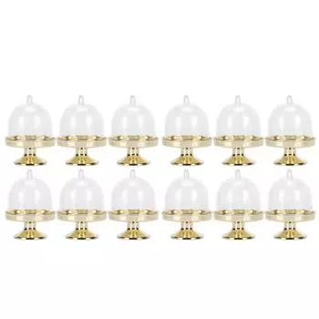 12 наборов мини-коробок для конфет, подставка для торта, кексов, конфет, подставка с крышкой, праздничные атрибуты, дно золотое золотой