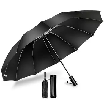 12 обратный складной большой автоматический складной супер водный тефлоновый ветер сильный дождливый сезон тайфун складной УФ как для солнца, так и для ветра устойчивый зонт для чёрный