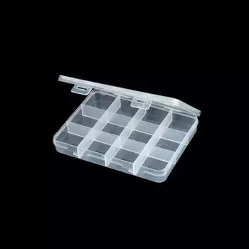 12 отделений/шт. Прозрачная пластиковая коробка для оборудования для ногтей, блестящая коробка для хранения алмазов, принадлежности для ногтей
