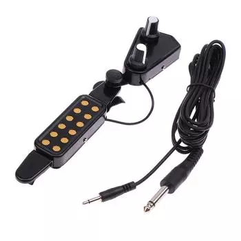12-отверстий для гитары Звукосниматель Магнитный преобразователь С Регулятором Громкости Тона Аудиокабель Гитарные Детали и Усилитель