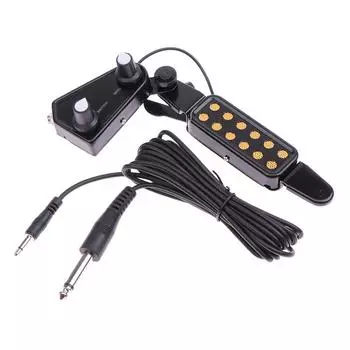 12-отверстий для гитары Звукосниматель Магнитный преобразователь С Регулятором Громкости Тона Аудиокабель Гитарные Детали и Усилитель onesize