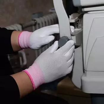 12 пар антистатических перчаток, нейлоновые рабочие перчатки ESD, защитные перчатки для ладоней и пальцев с полиуретановым покрытием, износостойкие переносные утепленные перчатки