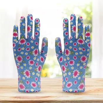 12 пар/компл. садовые перчатки, устойчивые к шипам, гибкие рабочие сварочные садовые перчатки с цветочным принтом для ежедневного использования M 12