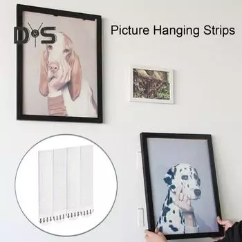 12 пар лент для подвешивания картин, прочная липкая вешалка для картин, съемная, без гвоздей, клейкая лента для крепления фоторамки, настенного крепления для художественных работ и постеров A