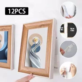12 пар настенных наклеек, двусторонняя клейкая лента, неразрушающая подвесная настенная клейкая лента, настенные крючки, съемная клейкая лента без инструментов 16*46mm