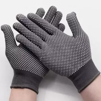 12 пар нейлоновых износостойких дышащих кухонных защитных перчаток для защиты труда синий