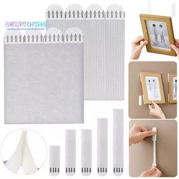 12 пар подвесных лент для больших картин — сверхпрочные липкие вешалки для картин на стенах, клейкие ленты для плакатов без дырок и повреждений XS