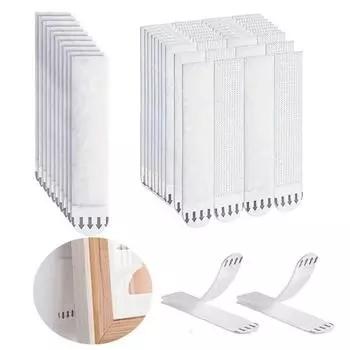 12 пар полосок для подвешивания картин, прочная липкая вешалка для картин, съемная, без гвоздей, самоклеящаяся фотография A