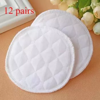 12 пар прокладок для груди, моющиеся детские прокладки для грудного вскармливания, 3 слоя, чистый хлопковый мягк 12pair 10cm