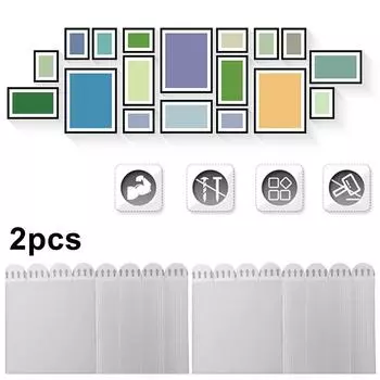 12 пар самоклеящихся полосок для подвешивания картин, разных размеров, для использования в помещении (92*19мм) #C