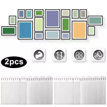 12 пар самоклеящихся полосок для подвешивания картин, разных размеров, для использования в помещении (70*16мм) К