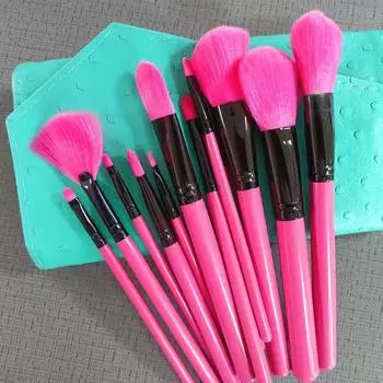 12 PCs, 18 PCs, 24 PCs, 32 PCs, Soft Hair Brush Makeup Tools Beginner Powder Brush Eyeshadow Brush Set Big Sale 12 rose makeup brush (green package)