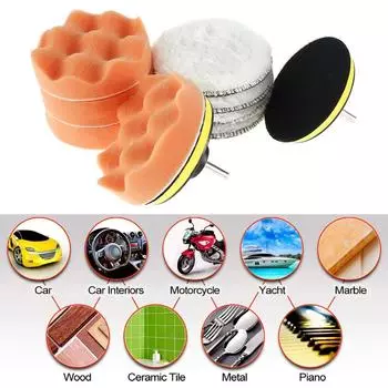12 PCS 4 Inch Polishing Pads Sponge Wool Polishing Pads with M10 Drill Adapter for Car Motorcycle Polishing and Scratch Removal