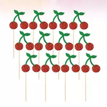 12 Pcs Fruit Picks Party Cake Topper Fruits Decoration Cupcake Pool Decorations 5.7x6cm