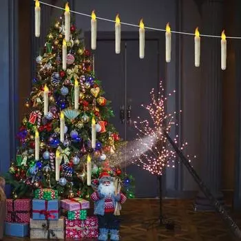 12 шт. Подвесные плавающие свечи с пультом дистанционного управления Wand Magic Flameless Taper Fake