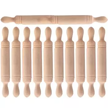 12 Pcs Rolling Pin Mini Stick Toy Photo Prop Model Wooden Micro Landscaping Roller Small Child