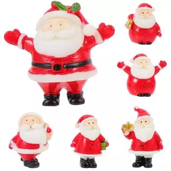 12 Pcs Santa Claus Miniature Figurines Xmas House Decors Christmas Table Ornaments Decorations 3.5X3CM красный