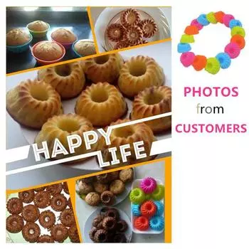 12 Pcs /Set Round Shaped Silicon Cake Baking Molds Chocolate Mold