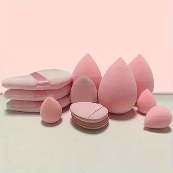 12-Piece Makeup Sponge Set: Fingertip Puffs, Triangular Puffs, Teardrop-Shaped Beauty Sponges, Perfect Coverage