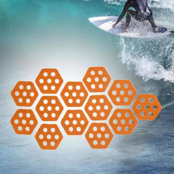 12 Pieces Hexagon Surfboard Pads Deck Decking Accessories Non Slip Mat Grip for