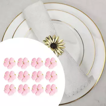 12 шт. Кольца для салфеток с пряжками Современные праздничные держатели для приемов ужинов розовый