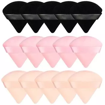 12 Pieces Powder Puff Face Triangle Makeup Sponge Soft Velour Puffs for Loose Powder Setting Powder Blender Foundation Sponge Be розовый