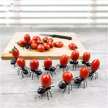 12 ПК милые мини муравьи фруктовые вилки экологически чистые пластиковые легкие украшения посуда 12pcs