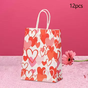 12 подарочных пакетов ко Дню Святого Валентина, декоративная сумка в форме сердца для вечеринки Black Base