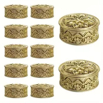 12 полых позолоченных коробок для конфет, многоразовые коробки для ароматов, креативные украшения для дня рождения, банки для конфет 12pcs
