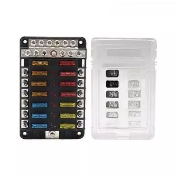 12-позиционный предохранительный блок с отрицательной шиной и светодиодным индикатором - автомобильный держатель 100 А 6-way with 12 fuses