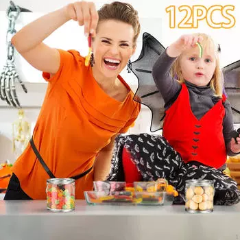 12 прозрачных банок с краской, мини-контейнеры с крышками, универсальное пустое хранилище для конфет