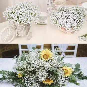 12 пучков мини-цветков «Дыхание ребенка» из искусственного шелка для свадьбы, домашнего декора