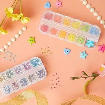 12 ячеек прозрачный пластиковый чехол для хранения декора для нейл-арта контейнер для драгоценных камней шкатулка для ювелирных изделий