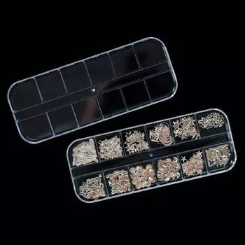 12 ячеек прозрачный пластиковый чехол для хранения декора для нейл-арта контейнер для драгоценных камней шкатулка для ювелирных изделий